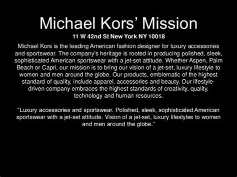 michael kors mission statement